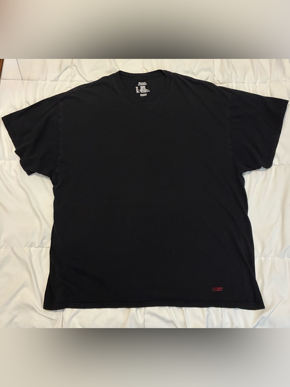 Supreme x Hanes Black Short Sleeve Crewneck Tagless T-Shirt Size XL